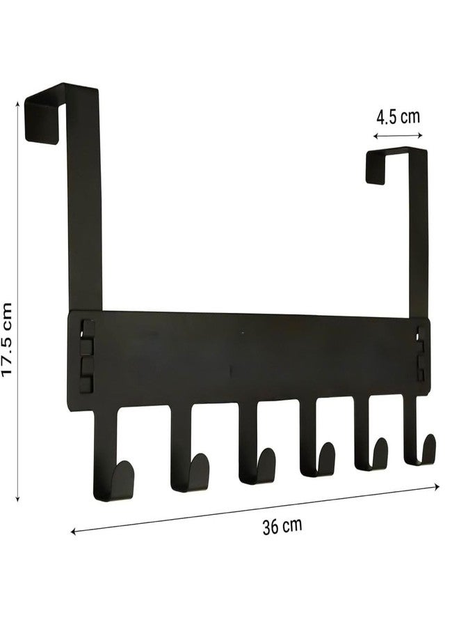 علاقة ملابس روريان قطعة واحدة تُعلق فوق الباب، تصميم بـ 7 خطافات، علاقة متعددة الاستخدامات مثالية لتنظيم الملابس، علاقات أبواب مثالية للملابس والإكسسوارات، مصنوعة من معدن كربوني متين للمنزل (عبوة من قطعة واحدة) - Image 2